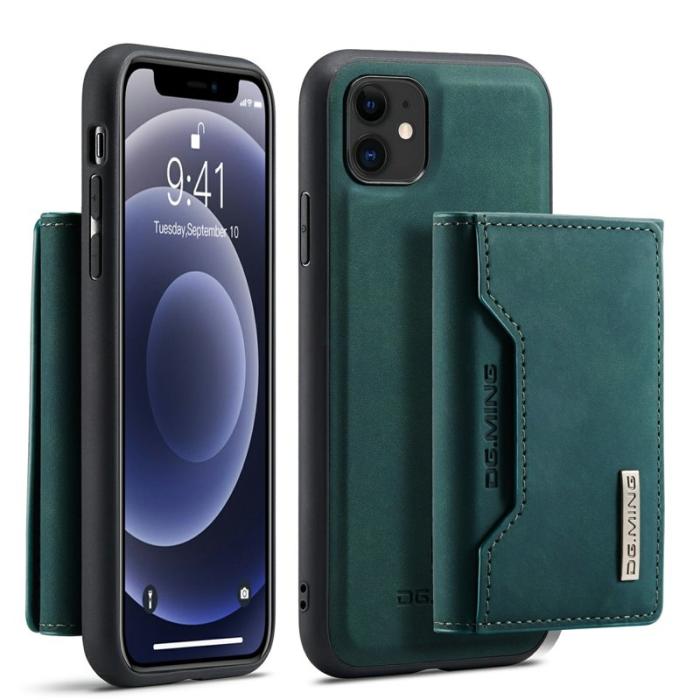 DG.MING - DG.MING 2-in-1 Konstläder Plånboksfodral iPhone 11 6.1 tum - Grön