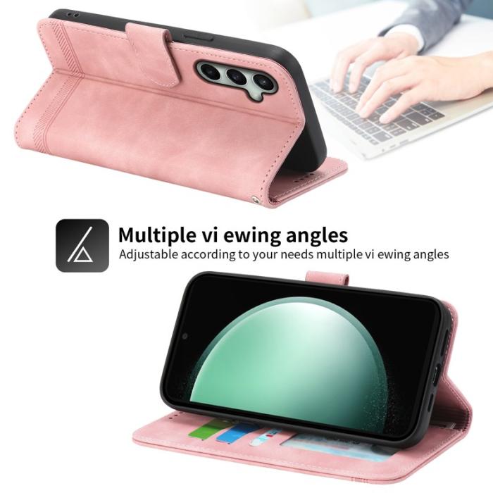 DIERFENG - DIERFENG DF-03 Plånboksfodral för Samsung Galaxy S24 FE - Konstläder - Rosa