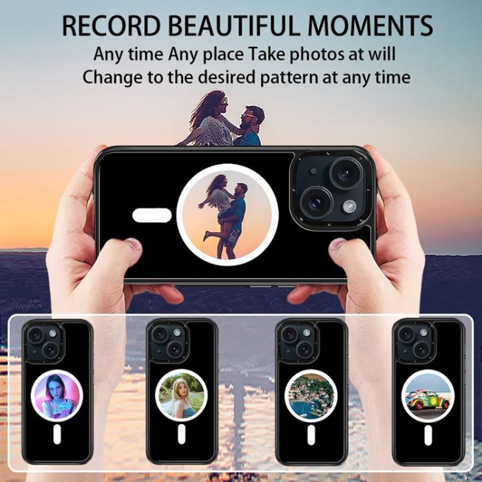 A-One Brand - iPhone 15 Mobilskal MagSafe E-Ink NFC 6-Färgad TPU + PC