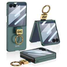 GKK - GKK Galaxy Z Flip 7 Mobilskal Ringhållare Härdat glas Fram