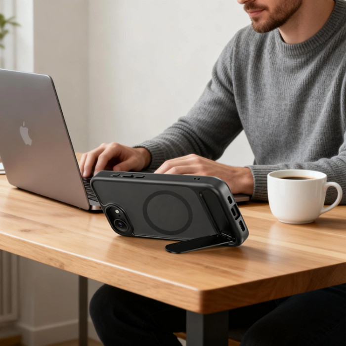 Tech-Protect - Tech-Protect Mobilskal För iPhone 16e/17e Magsafe Magrack - Matt Svart