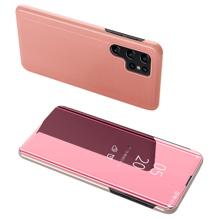 Galaxy S23 Ultra Fodral Clear View Flip - Rosa | 2353 | AlltMobil
