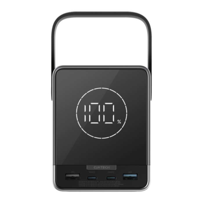Cuktech - Cuktech Powerbank 300W 40000mAh med trådlös laddning 2x USB-C + 2x USB-A - Svart