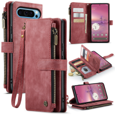 Caseme - CASEME Google Pixel 10 Pro XL Plånboksfodral Zipper C30 - Röd