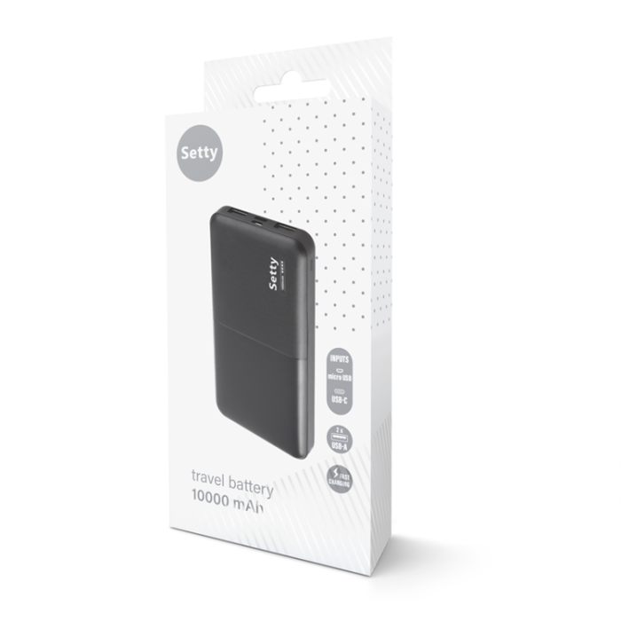 Setty - Setty Powerbank 10000 mAh SPB-10 - Svart