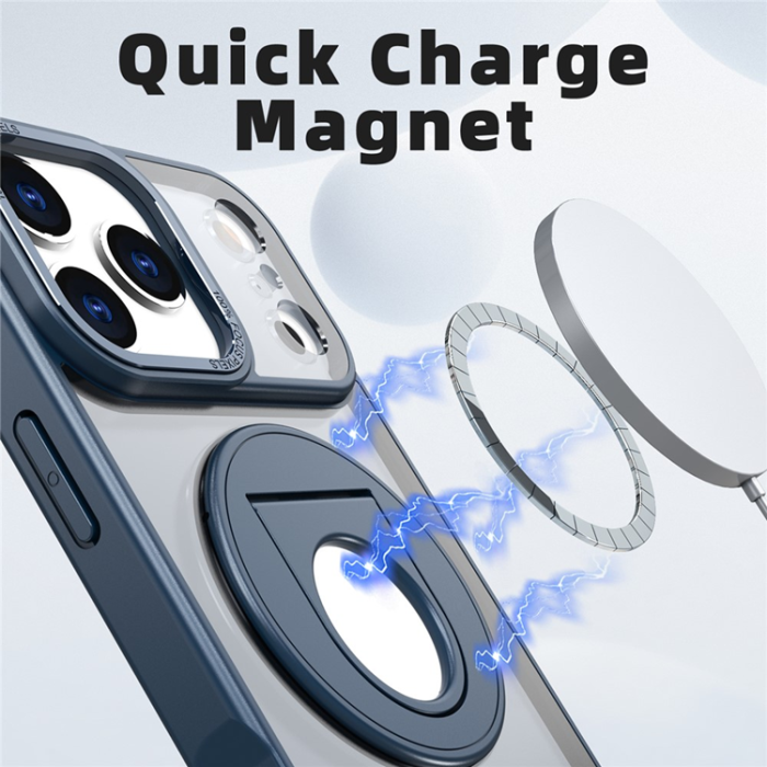 A-One Brand - iPhone 17 Pro Max Mobilskal MagSafe Rotating Kickstand Clear