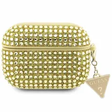 Guess - Guess AirPods Pro Skal Rhinestone Triangle Charm - Guld