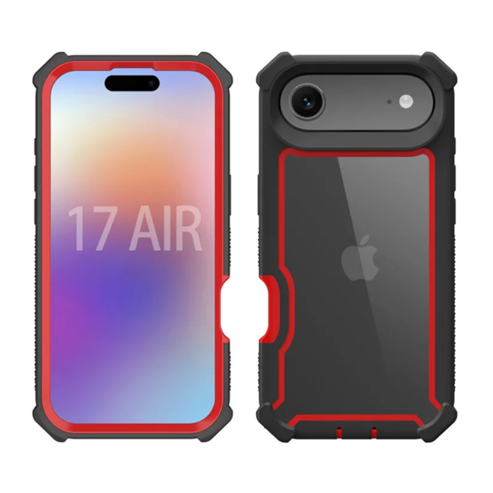 A-One Brand - iPhone 17 Air Mobilskal TPU + PC Shockproof - Svart/Röd