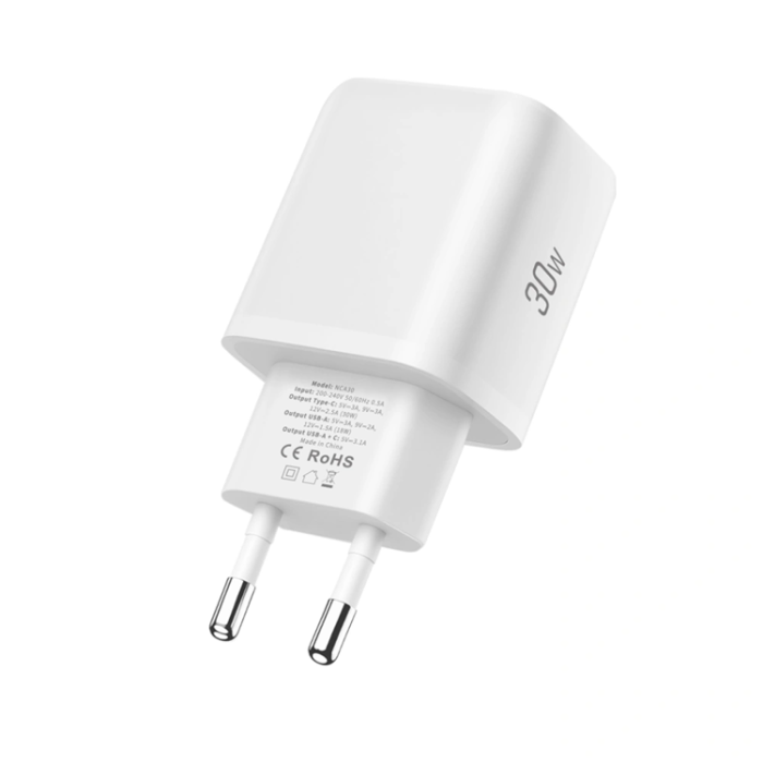 Tech-Protect - Tech-Protect Väggladdare 20W med USB-C Till USB-C Kabel - Vit