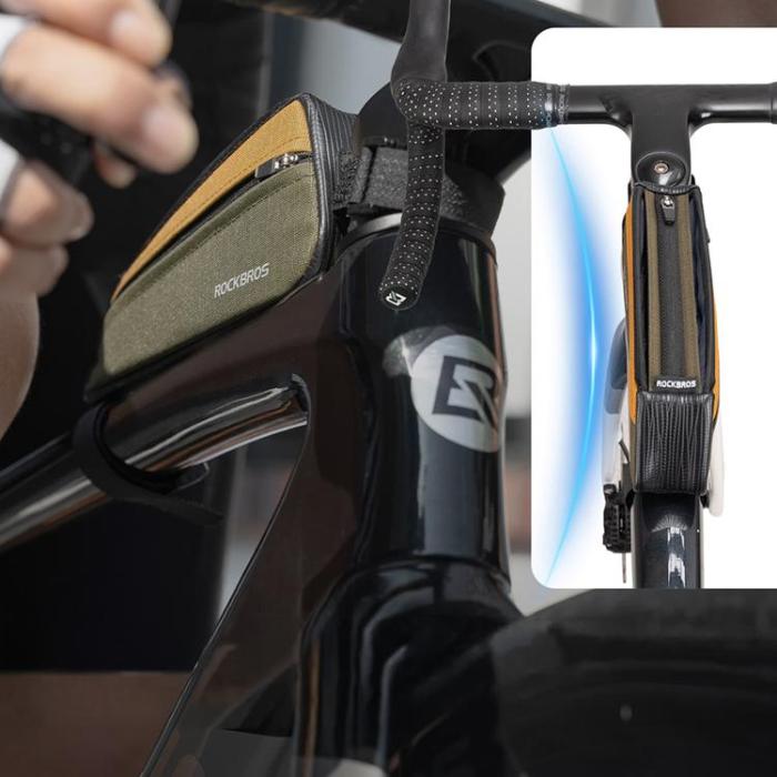 Rockbros - Rockbros Cykelväska för överrör 0.25L 088 - Grön/Orange
