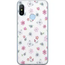 Gustaf - Mobilskal till Xiaomi Mi A2 Lite med Blommor och fj&auml;rillar