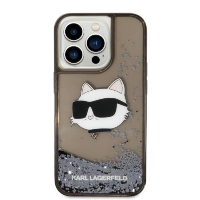 KARL LAGERFELD - Karl Lagerfeld iPhone 14 Pro Skal Glitter Choupette Head - Svart