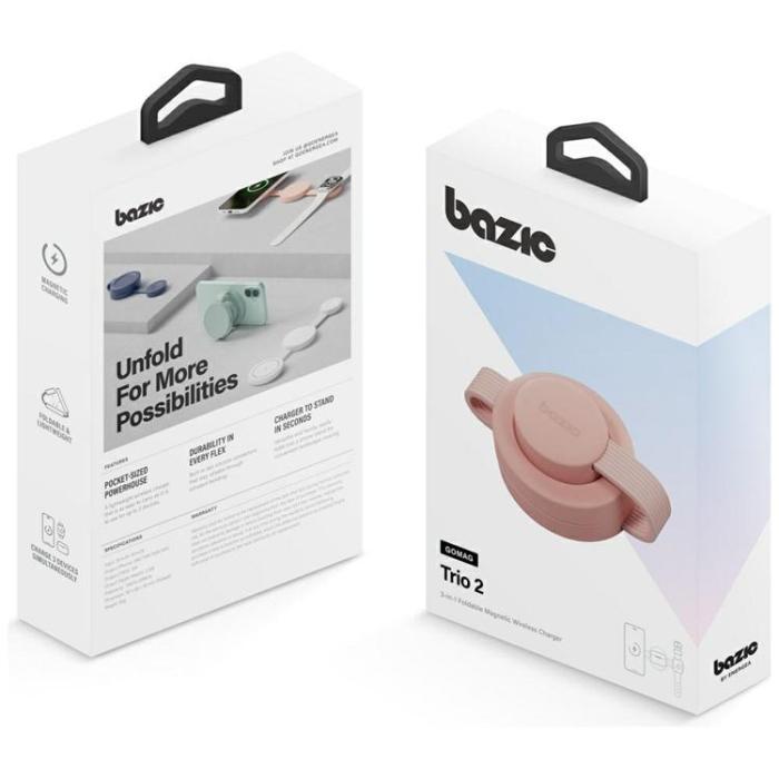 ENERGEA - Energea 3in1 MagSafe Trådlös Laddare iPhone Watch AirPods Bazic - Rosa