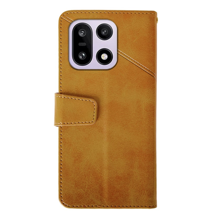 IDEWEI - IDEWEI OnePlus 15 5G Plånboksfodral Calf Texture Läder - Brun