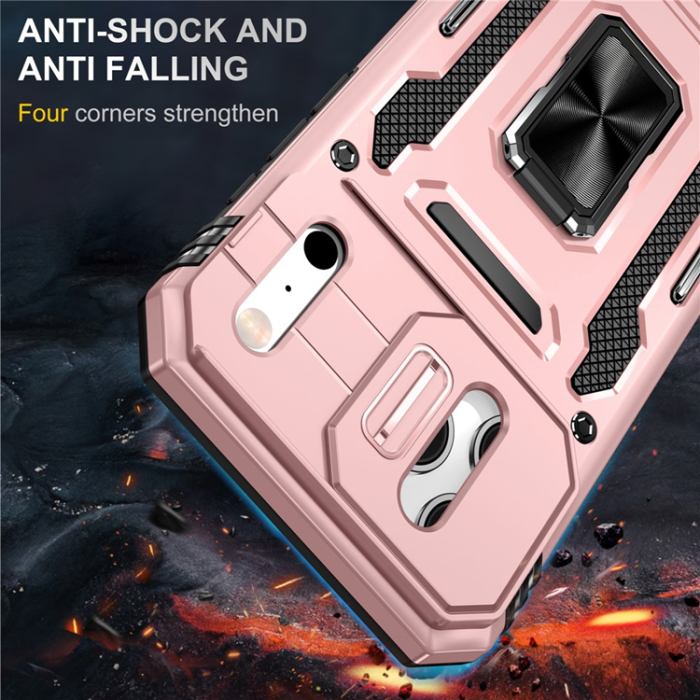 A-One Brand - iPhone 17 Pro Max Mobilskal Kickstand Lens Lid - Roséguld