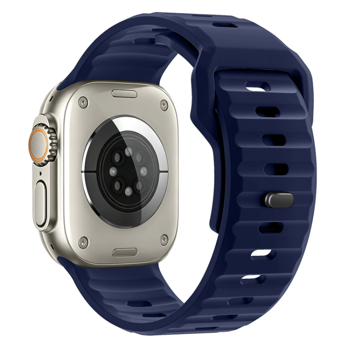 Tech-Protect - Tech-Protect Armband För Apple Watch (44/45/46/49mm) Silikon Line - Atlantic Blå