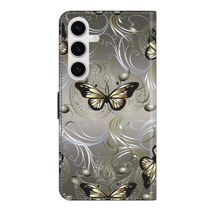 OEM - Samsung Galaxy S26 Fodral Ställning Mönstertryck Konstläder - Spetsfjäril