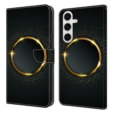 OEM - Samsung Galaxy S26 Pl&aring;nboksfodral Konstl&auml;der - Guld Ring