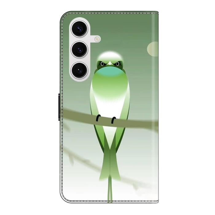 OEM - Samsung Galaxy S26 Plånboksfodral Konstläder - Grön Fågel