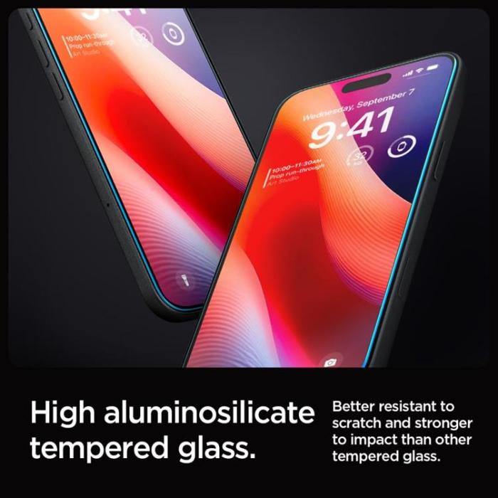 Spigen - [2-Pack] Spigen iPhone 16 Pro Max Härdat Glas Skärmskydd 'EZ Fit
