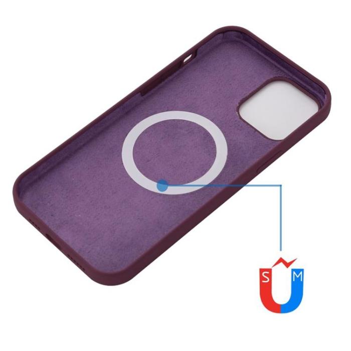 OEM - iPhone 14 Plus Skal Magsafe Silicone Ultra Slim - Vin Röd