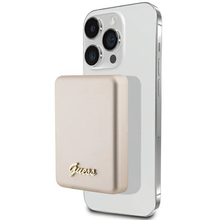 Guess Magsafe Powerbank 5000mAh 15W Metal Script Logo - Guld | 505295 | AlltMobil