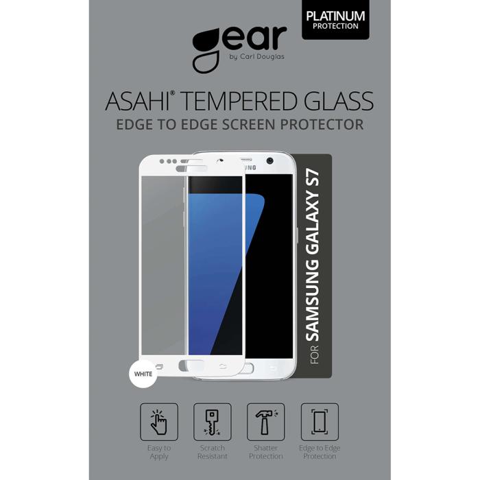 UTGATT1 - GEAR Härdat Glas 3D Full Cover Samsung S7 - Vit