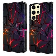 OEM - Mobilskal till Samsung Galaxy S26 Ultra TPU + KonstL&auml;der M&ouml;nster - R&ouml;d Sprickor