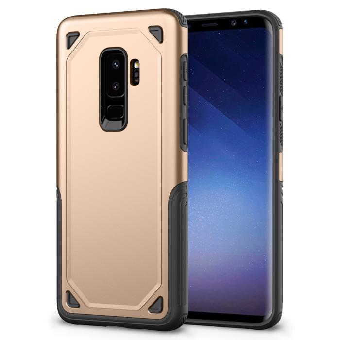UTGATT4 - Hybrid Rugged Armor Skal till Samsung Galaxy S9 Plus - Gold