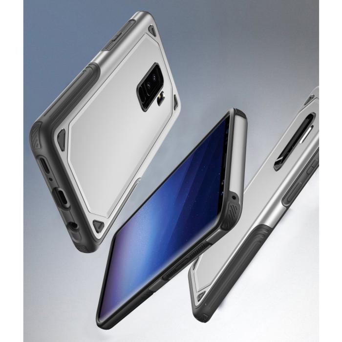 A-One Brand - Hybrid Rugged Armor Skal till Samsung Galaxy S9 Plus - Silver