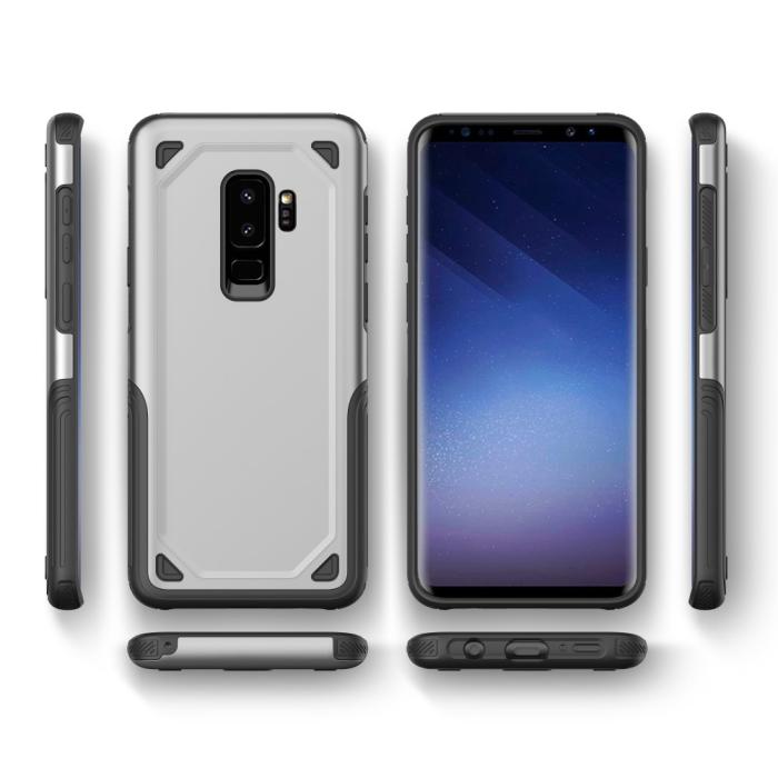 A-One Brand - Hybrid Rugged Armor Skal till Samsung Galaxy S9 Plus - Silver