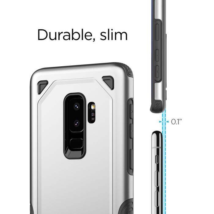 A-One Brand - Hybrid Rugged Armor Skal till Samsung Galaxy S9 Plus - Silver
