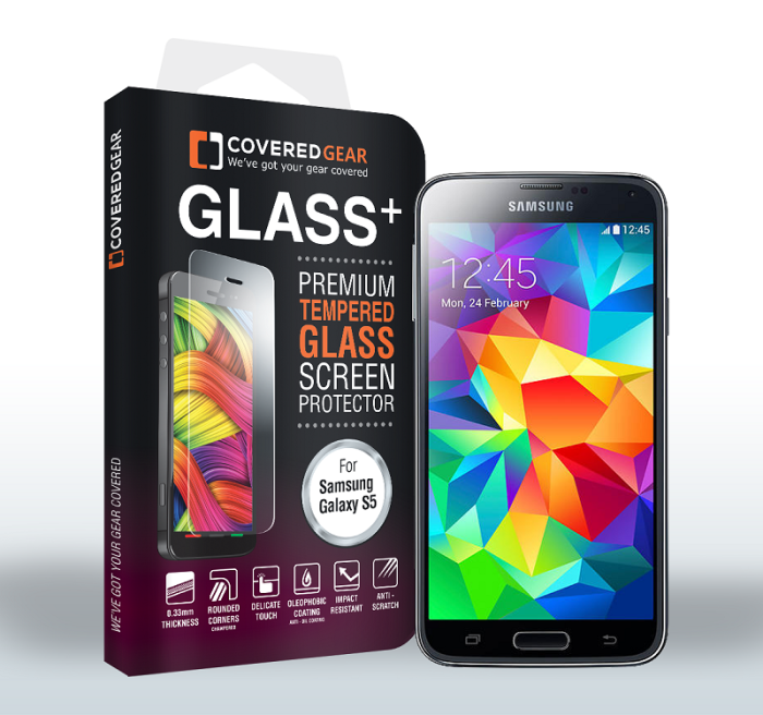 UTGATT5 - CoveredGear härdat glas skärmskydd till Samsung Galaxy S5