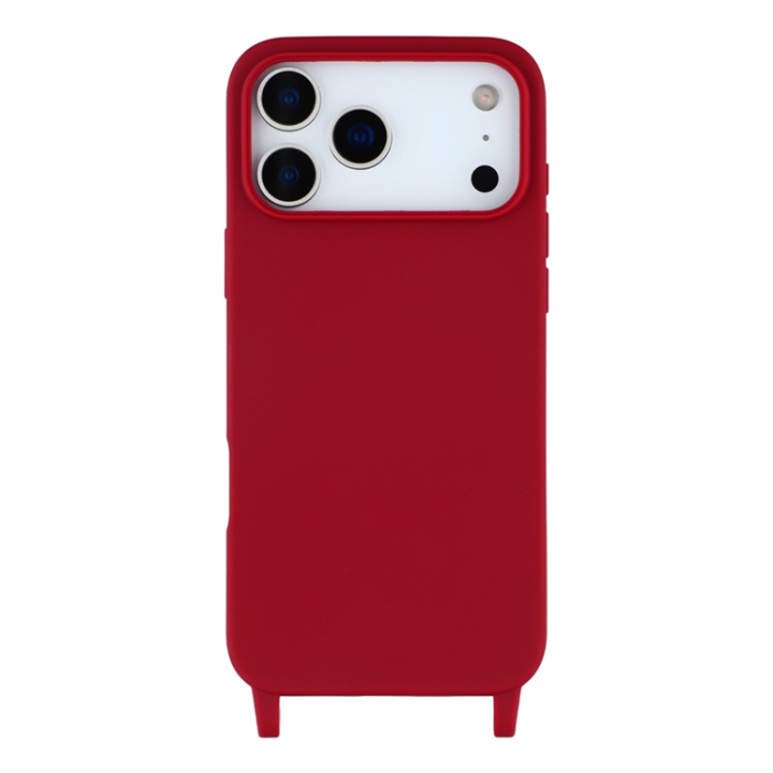 A-One Brand - iPhone 17 Pro Max Mobilskal TPU med Hål för Rem - Mörkröd