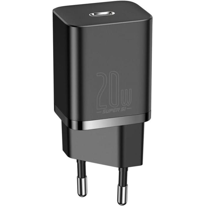 BASEUS - Baseus Super snabbladdare 20W + Lightning Kabel - Svart