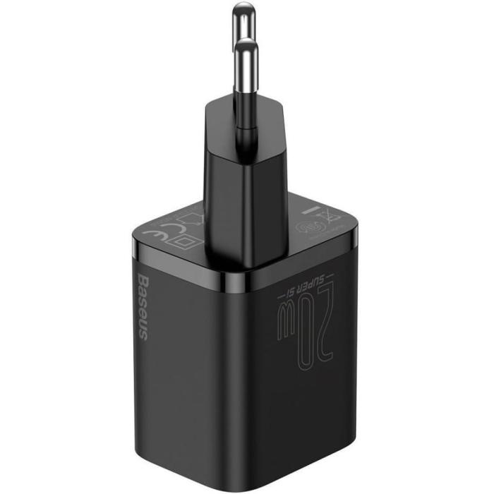 BASEUS - Baseus Super snabbladdare 20W + Lightning Kabel - Svart