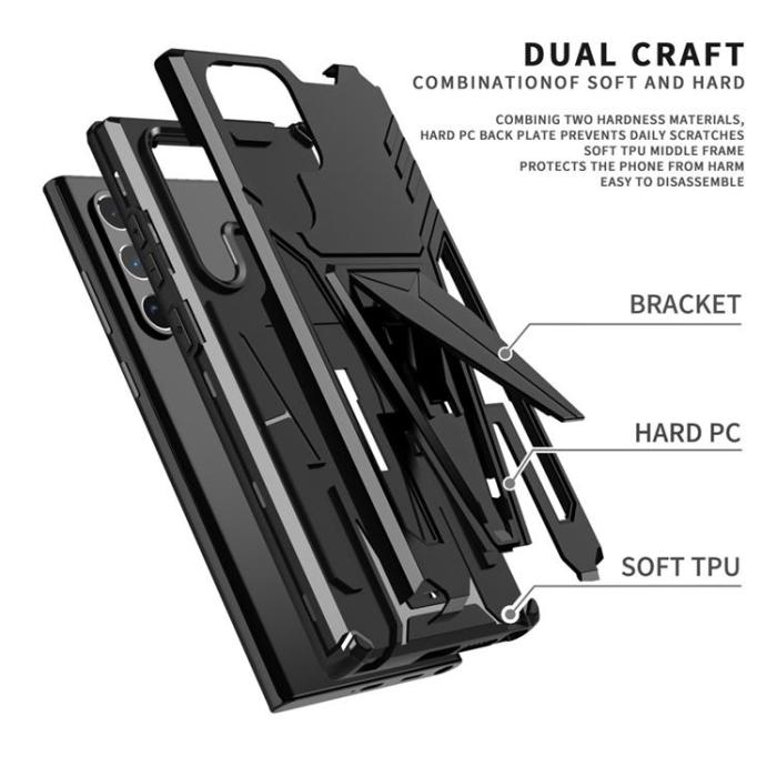 OEM - V-Shaped Kickstand Skal Galaxy S22 Plus - Svart