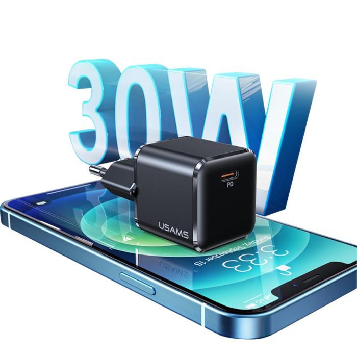 Dux Ducis - USAMS 30W USB-C Väggladdare US-CC148 Super Si - Vit