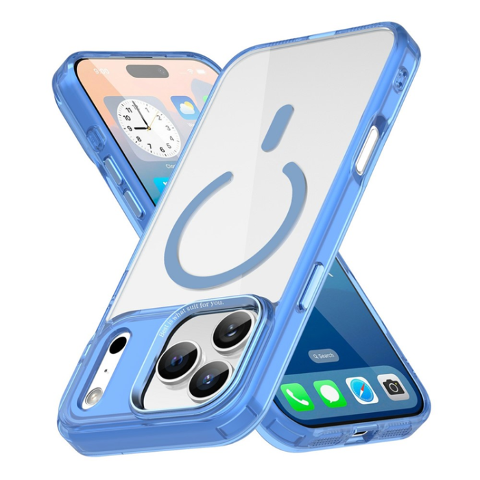 A-One Brand - iPhone 17 Pro Max Mobilskal MagSafe Transparent TPU+PC - Blå