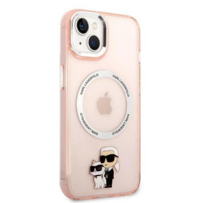 KARL LAGERFELD - Karl Lagerfeld iPhone 14 Skal Magsafe Iconic Karl & Choupette - Rosa