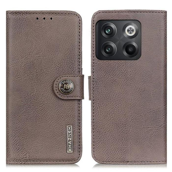 KHAZNEH - KHAZNEH OnePlus 10T 5G Plånboksfodral PU Läder - Grå