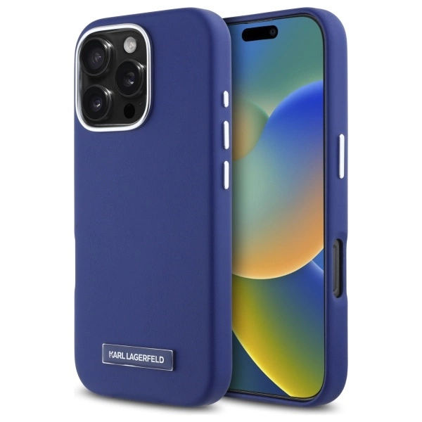 Karl Lagerfeld iPhone 16 Pro Mobilskal MagSafe FW Metal Plate - Blå | 2353 | AlltMobil