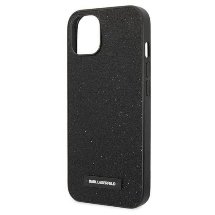 KARL LAGERFELD - Karl Lagerfeld iPhone 14 Plus Skal Glitter Plaque Logo - Svart