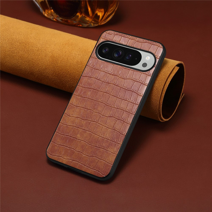 A-One Brand - Google Pixel 10 Pro XL Mobilskal Crocodile Texture - Brun