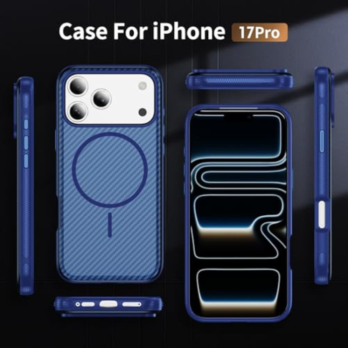 A-One Brand - iPhone 17 Pro Mobilskal MagSafe Carbon Fiber Anti-Slip