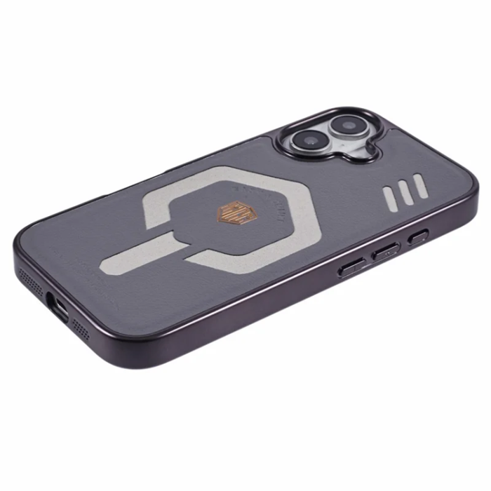 KIGC - KIGC iPhone 16 Mobilskal Magsafe Läder - Grå