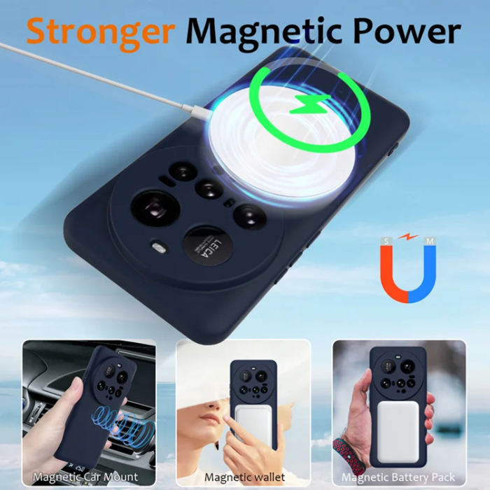 A-One Brand - Xiaomi 15 Ultra Mobilskal MagSafe Liquid Silikon - Mörkblå