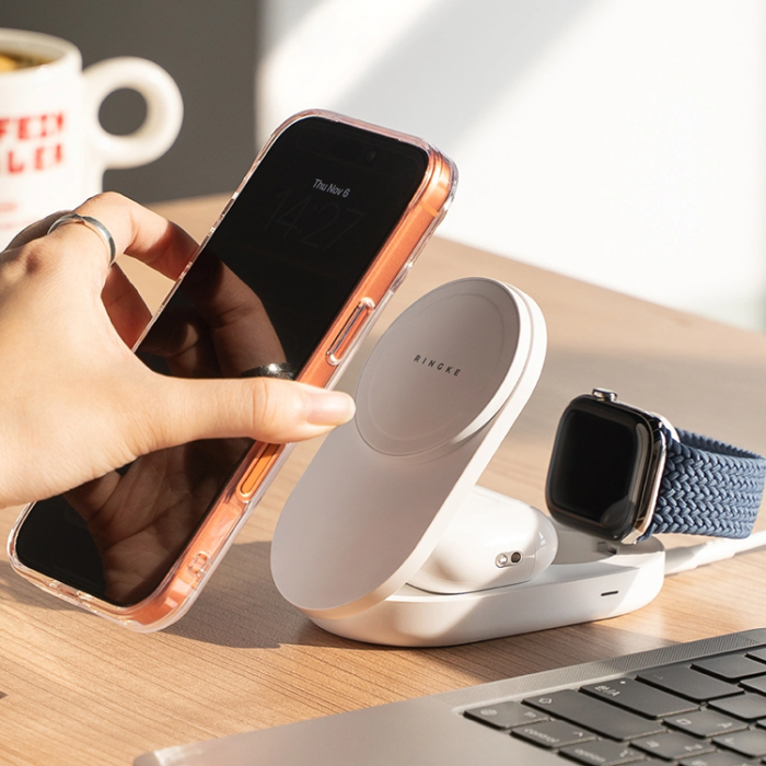Ringke - Ringke Qi2.2 MagSafe Trådlös Laddare 25W iPhone/Apple Watch/AirPods - Vit