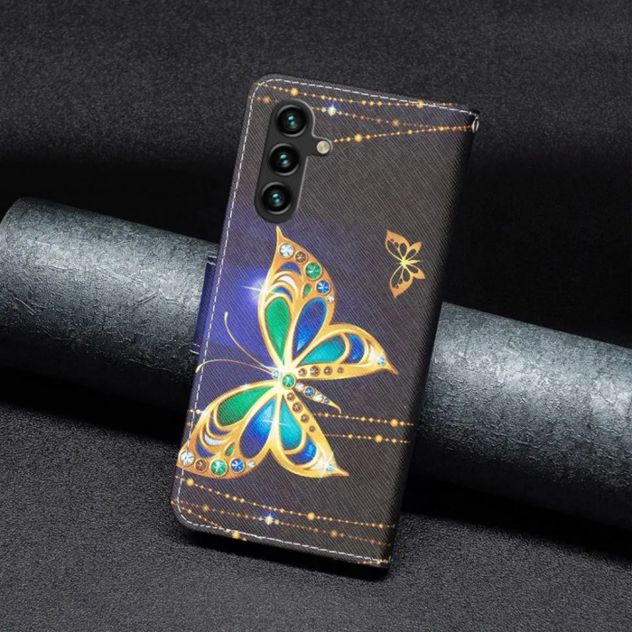 Taltech - BF Galaxy A14 5G/4G Plånboksfodral Mönster - Smycken Fjäril