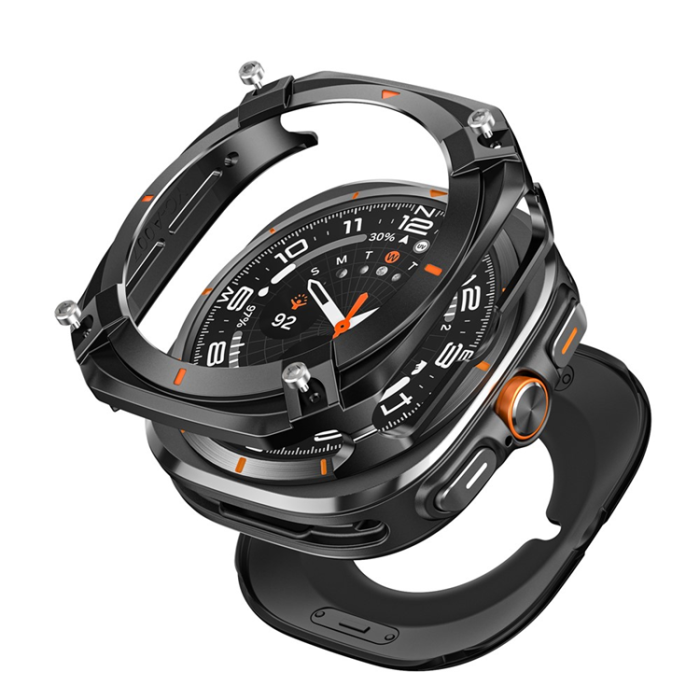 A-One Brand - Samsung Galaxy Watch Ultra (47mm) Skal Cyber Style - Svart/Orange